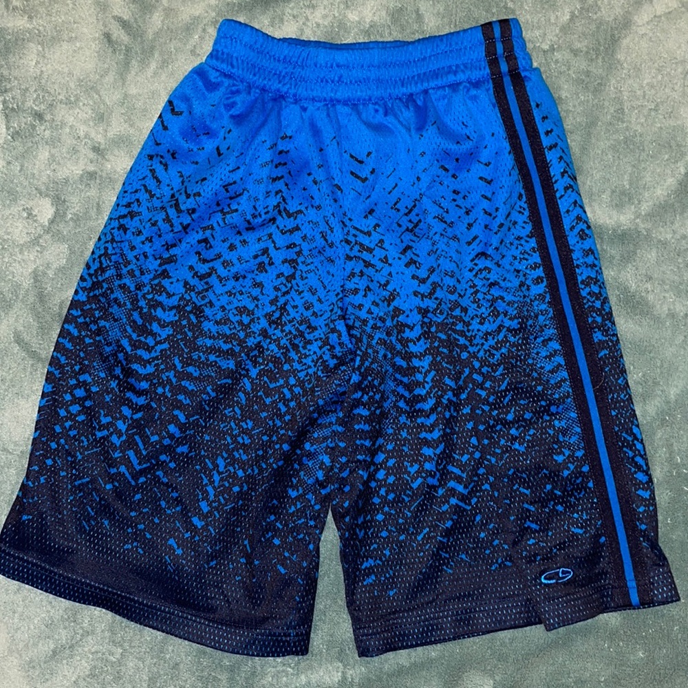 C9 polyester athletic shorts, blue/black, sz L